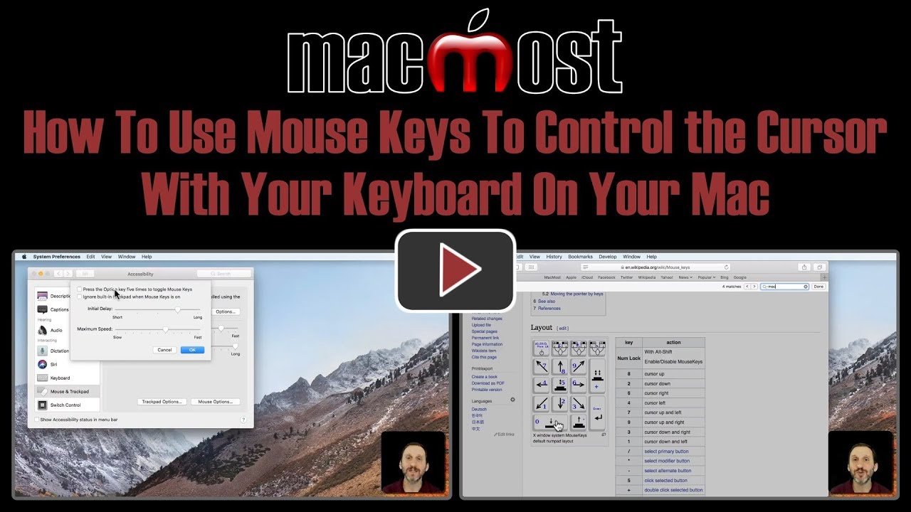 mouse keys for mac sierra